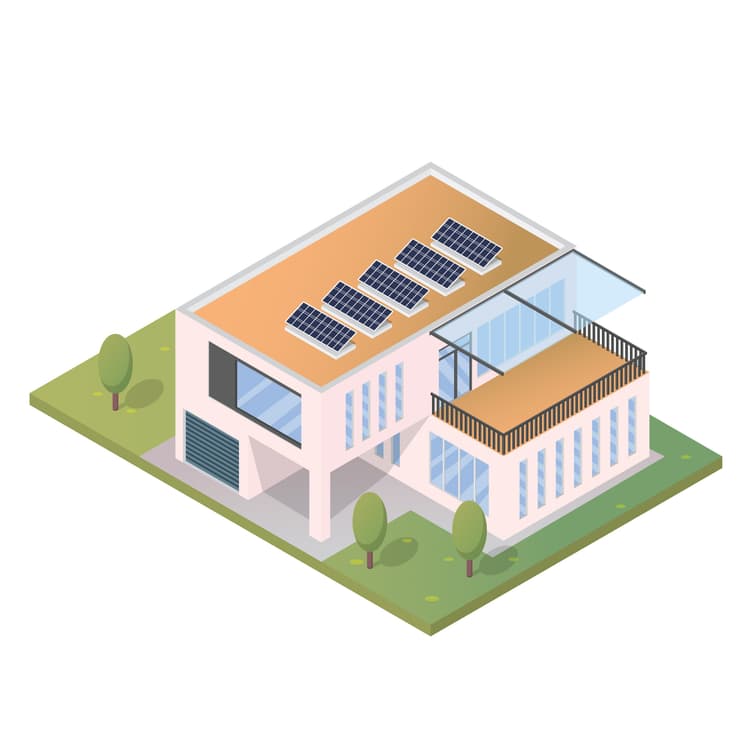 Casa con autoconsumo solar